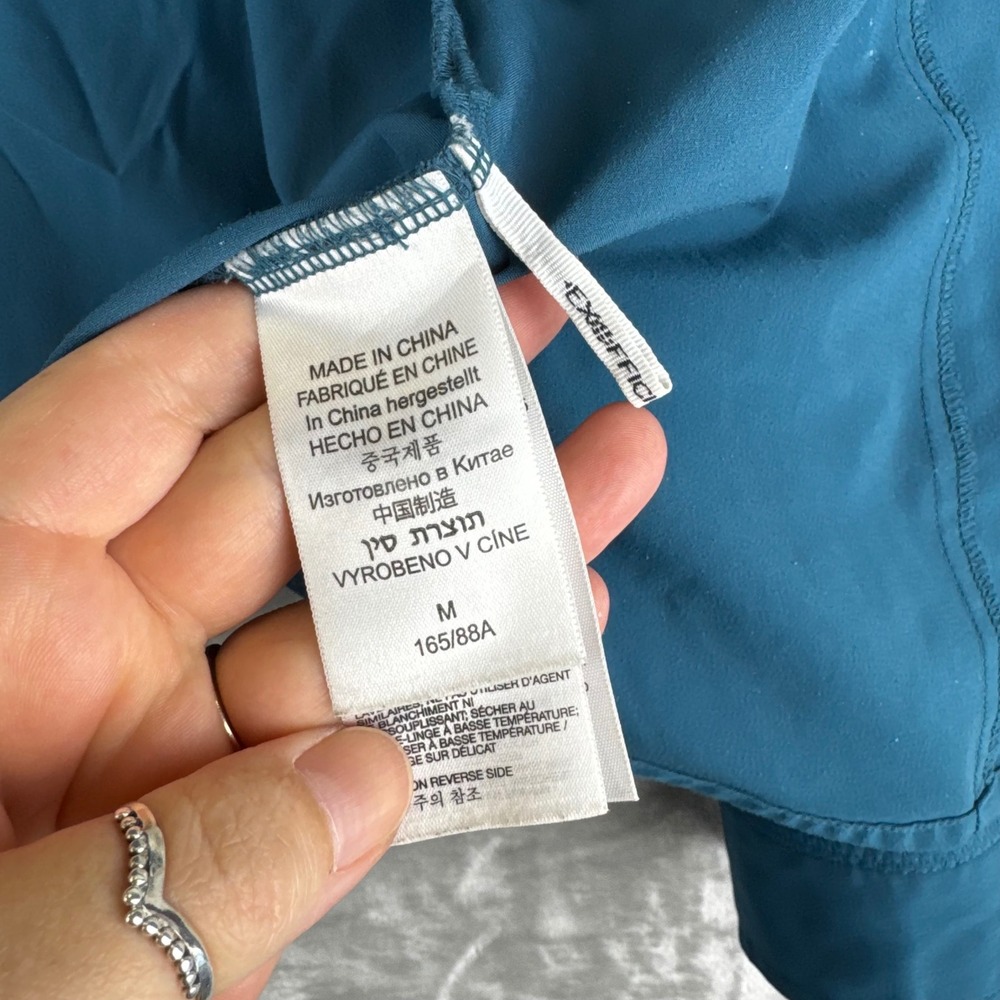 ExOfficio Button Down Shirt Womens Medium Teal Roll Tab Sleeve Hiking (1463) - Picture 8 of 15